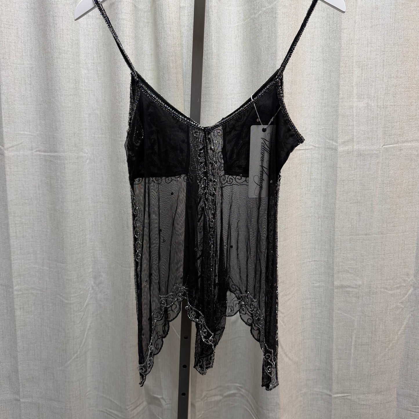 Black & Silver Sheer Beaded Fairy Top