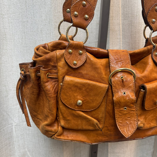 Dolce & Gabbana Cognac Brown Pocket Shoulder Purse