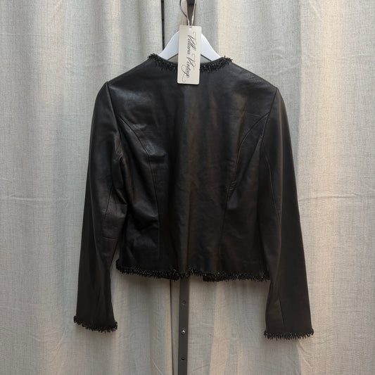 Cache Black Embellished Leather Jacket