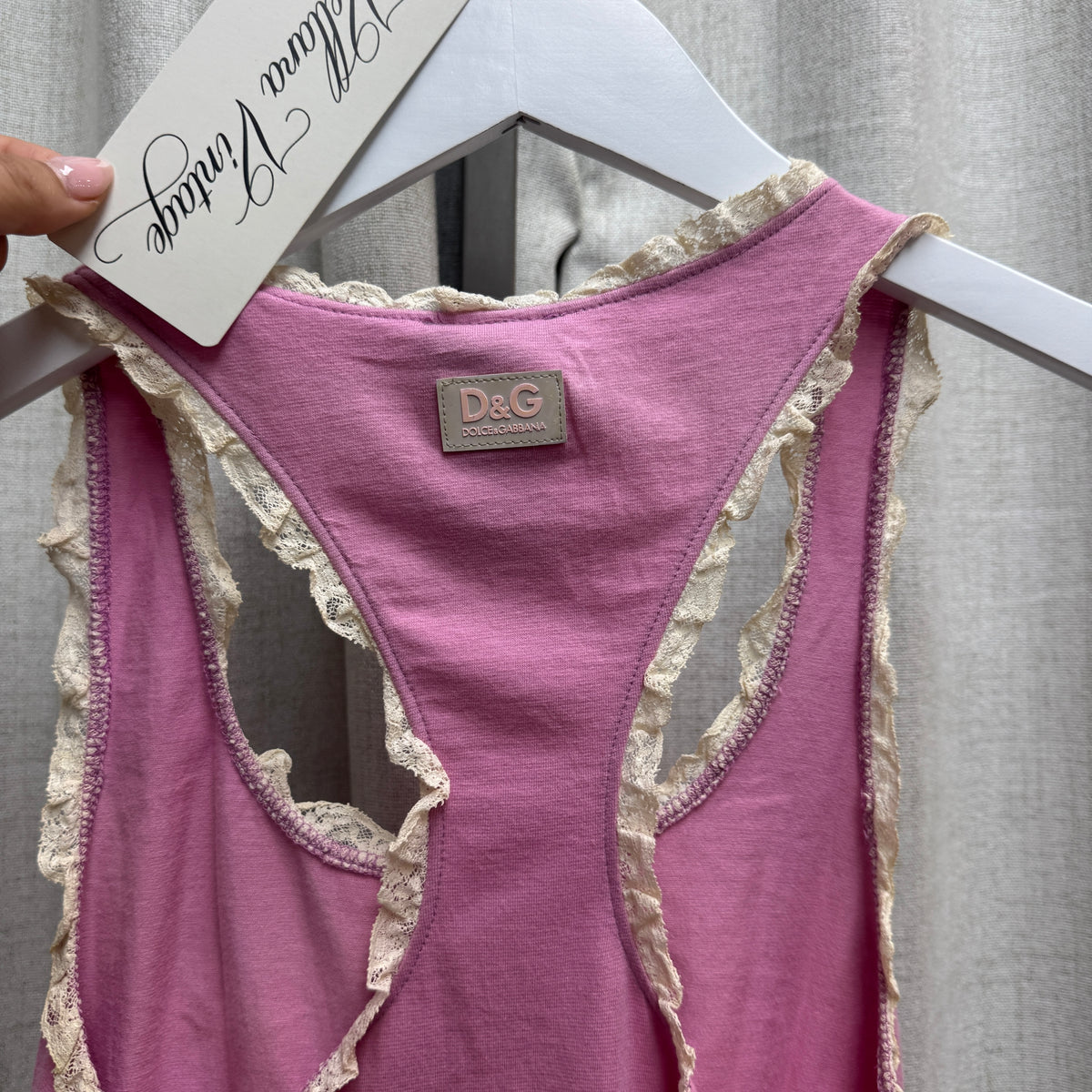 D&G Pink Summer Graphic Tank Top