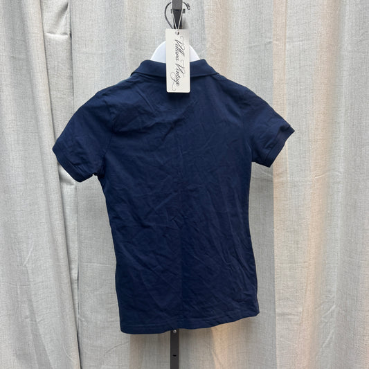 Blue Burberry Brit Short Sleeve Polo Top