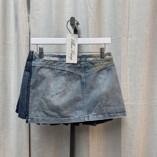 Miss Sixty Y2K Pleated Denim Mini Skirt