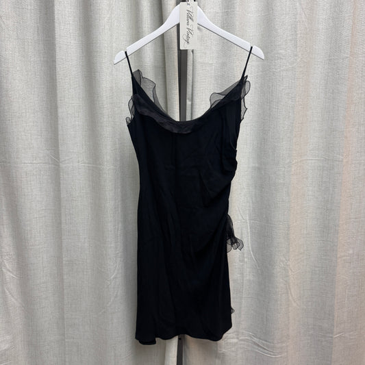 List Boutique Black Ruffle Detail V-Neck Mini Dress