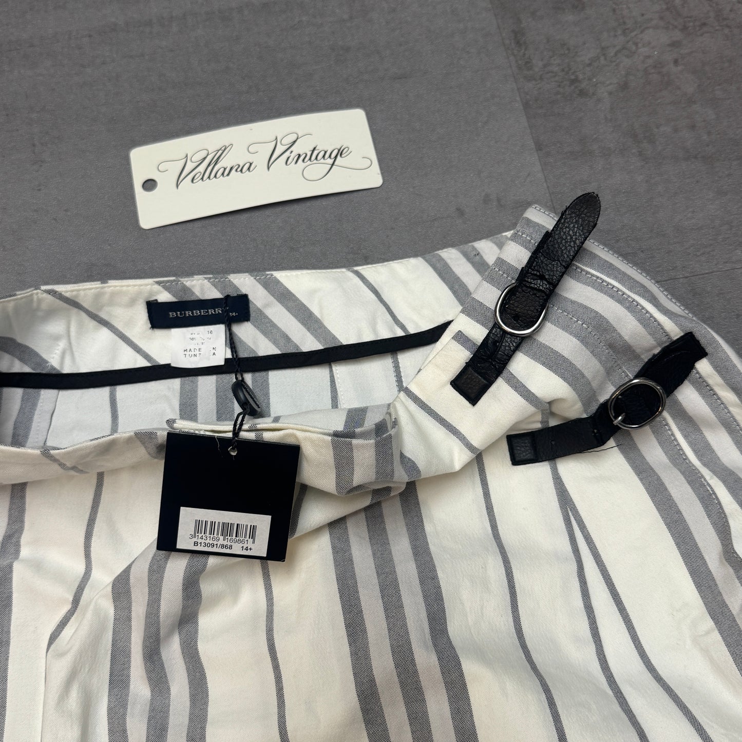 Burberry White Plaid Pleated Skirt