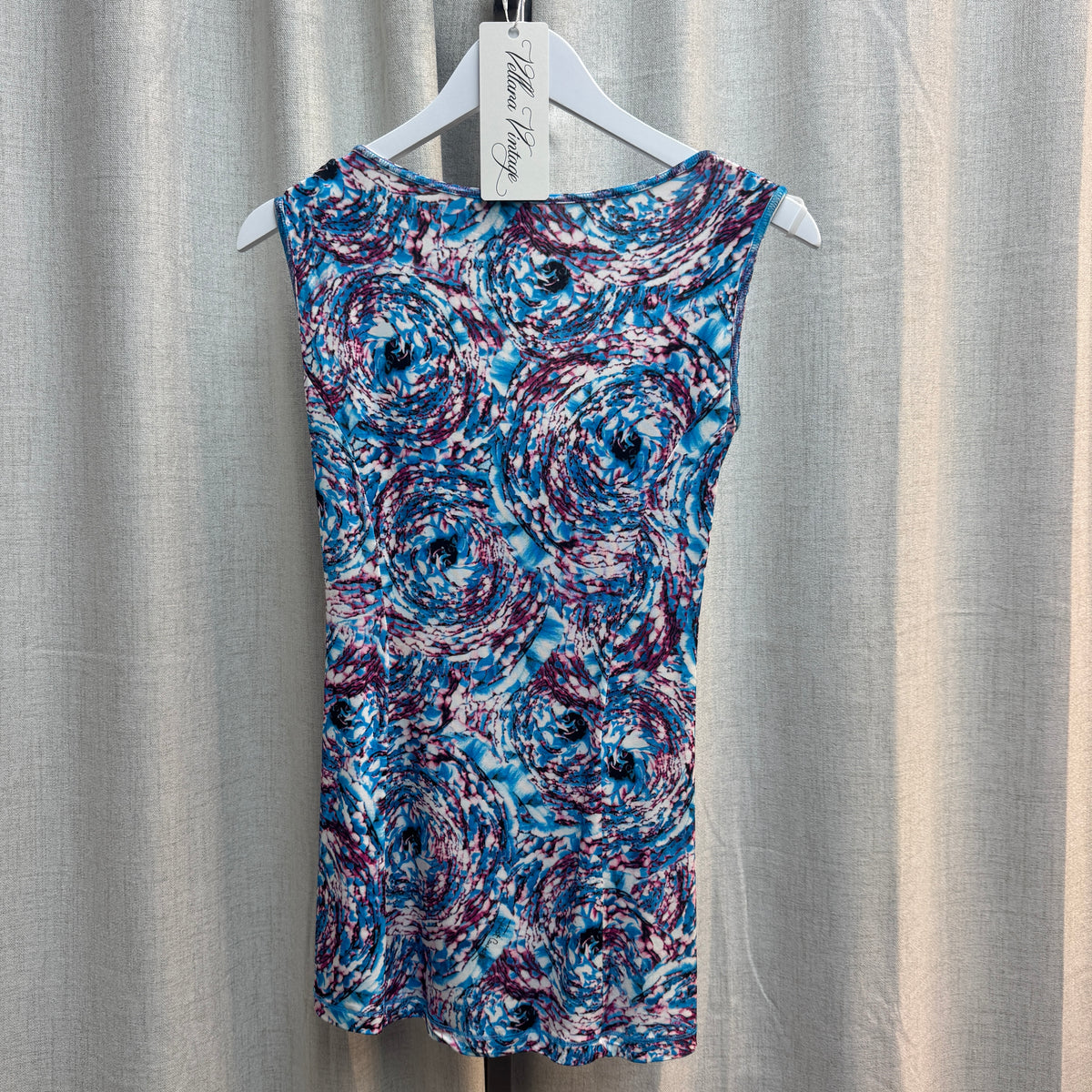Just Cavalli Blue & Purple Abstract Patterned Tank Top