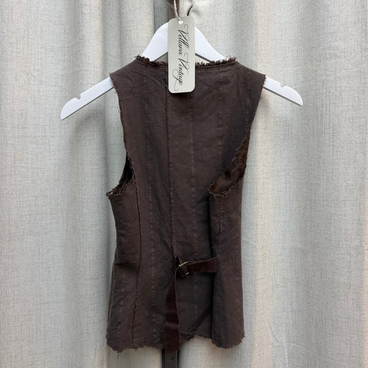 IKKS Brown Button Up Vest