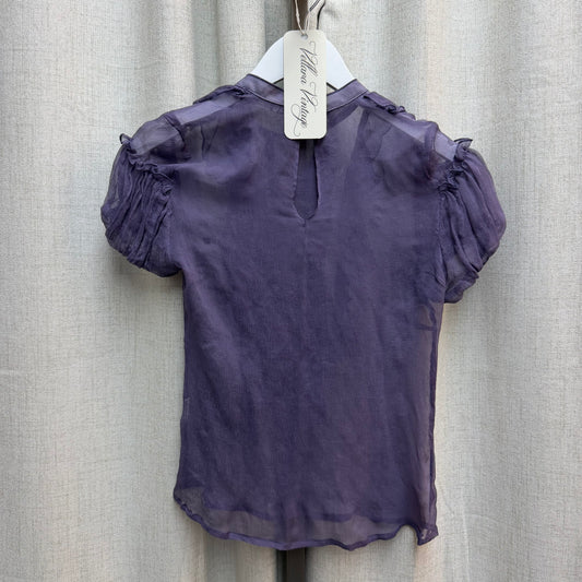 Rinascimento Purple Sheer 100% Silk Blouse