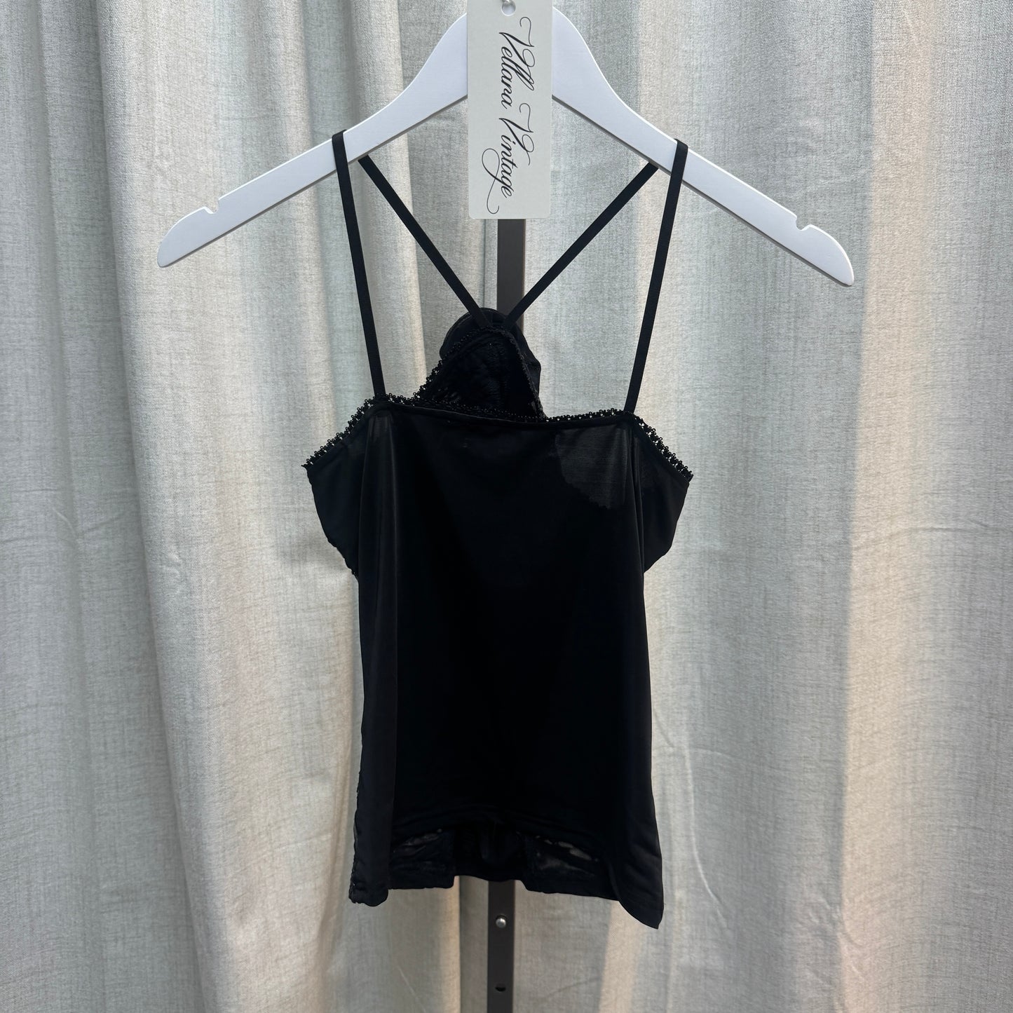 Black Rose Abstract Halter Tank Top