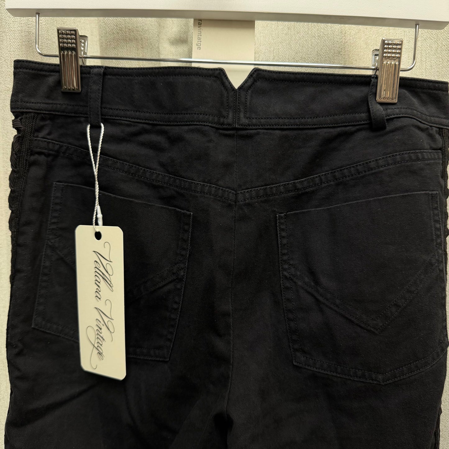 Christian Dior Black Lace-up Flared Jeans F/W 2002