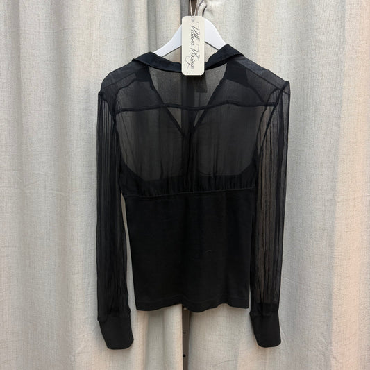 Miss Sixty Black Sheer Longsleeve Blouse