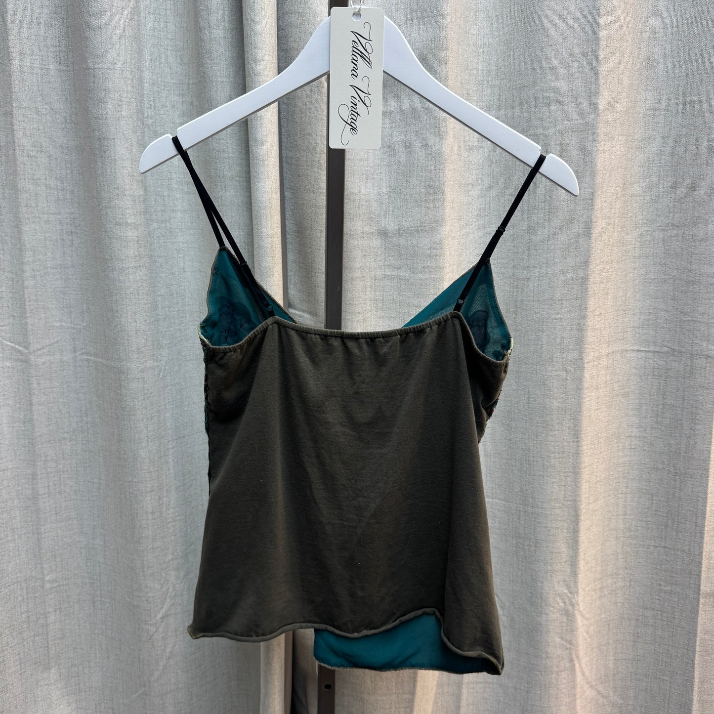 Velvet Peacock Floral V-Neck Tank Top