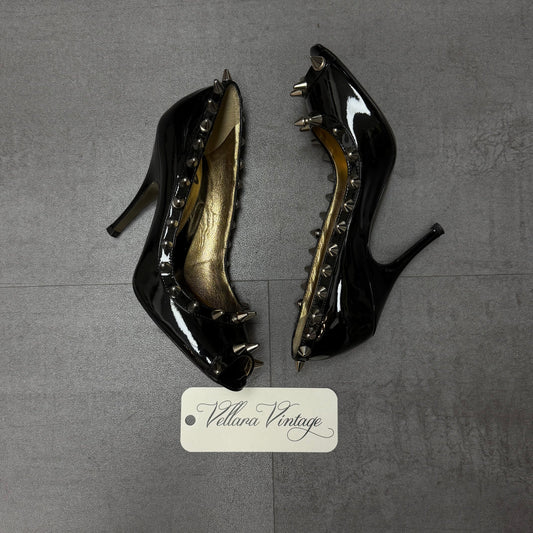 D&G Black Patent Leather Studded Pumps