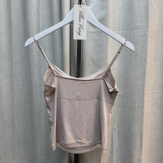 Armand Ventilo Taupe Satin Trim Tank Top
