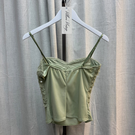 Sage Green Ruffle Floral Tank Top and Maxi Skirt Set
