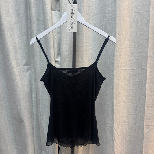 Black Iridescent Beaded Tank Top