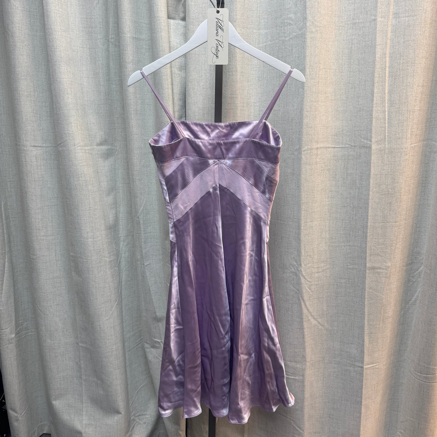 Purple Silk Geometric Midi Dress