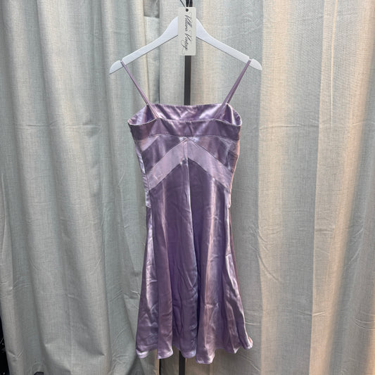 Purple Silk Geometric Midi Dress