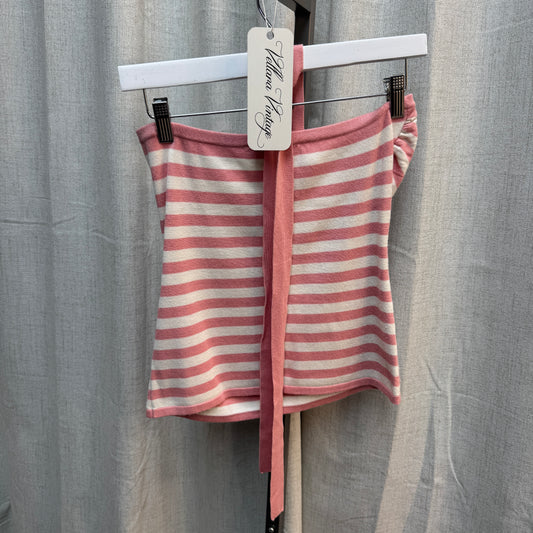 Morgan De Toi Pink Striped Halter Tube Top