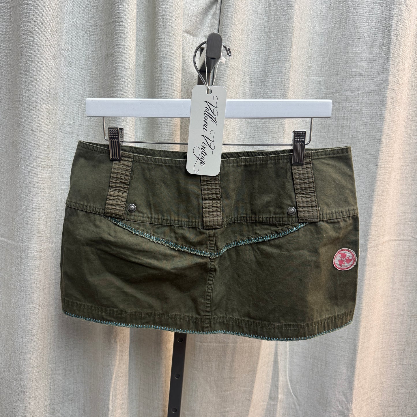Diesel Y2K Khaki Micro Mini Skirt