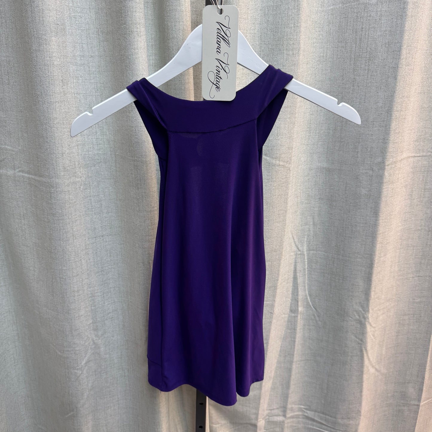 Purple Halter Draped Tank Top