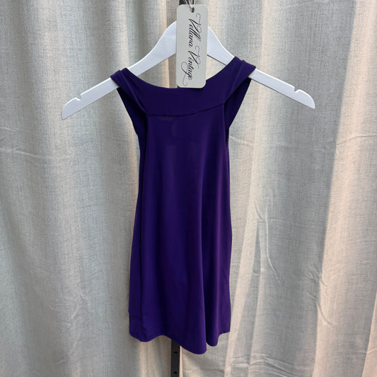 Purple Halter Draped Tank Top