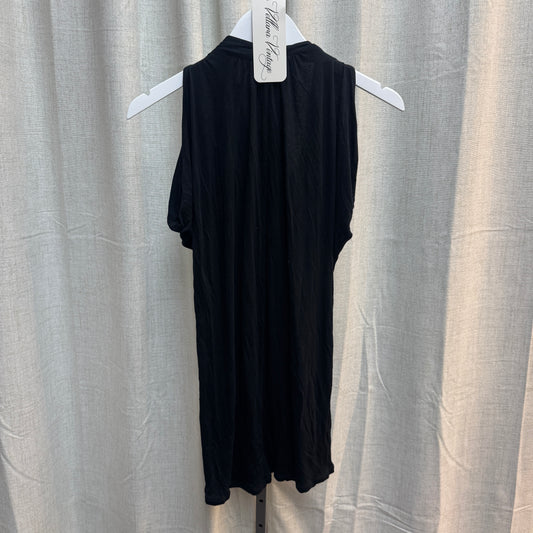 BCBGMAXAZRIA Black Cowl Neck Draped Necklace Mini Dress