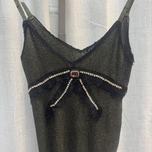 D&G Shimmery Green Bow Tank Top