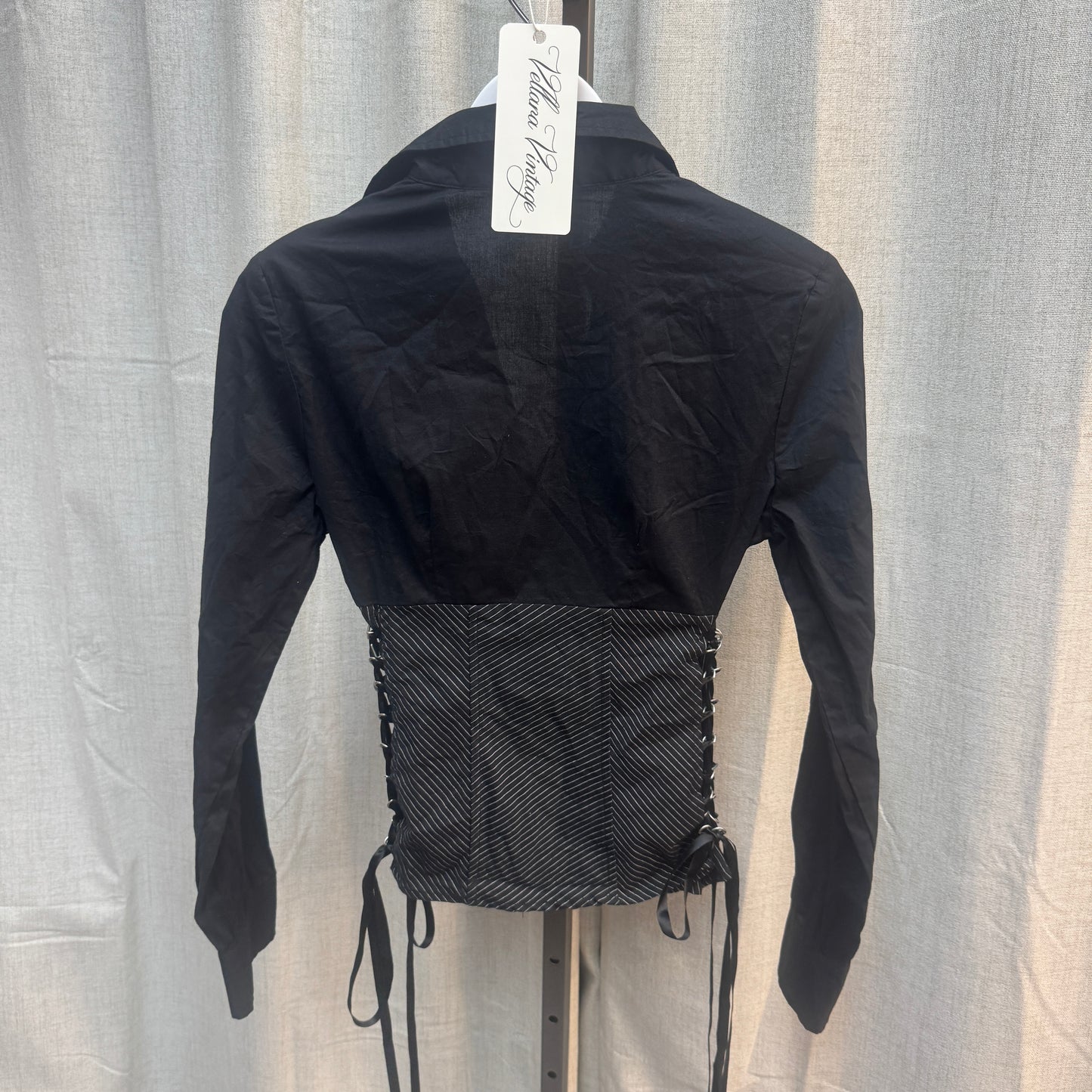 Morgan De Toi Long Sleeve Lace Up Blouse