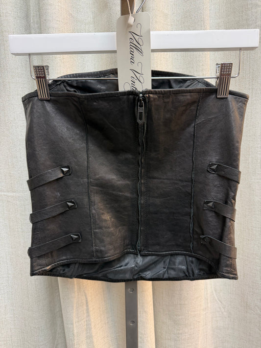 Faith Connexion Strapless Leather Corset