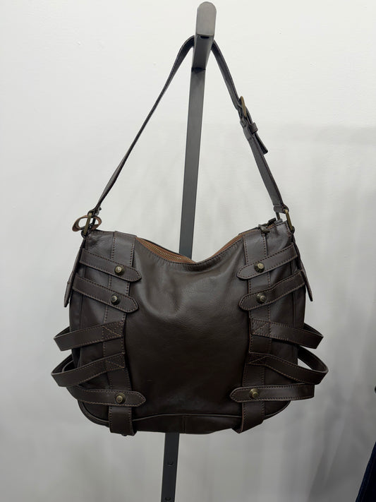 Gianfranco Ferre Studded Brown Leather Bag