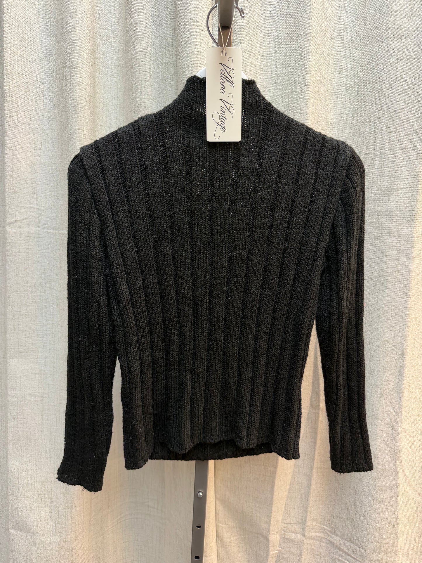 Prada Charcoal Ribbed Mock-neck Sweater