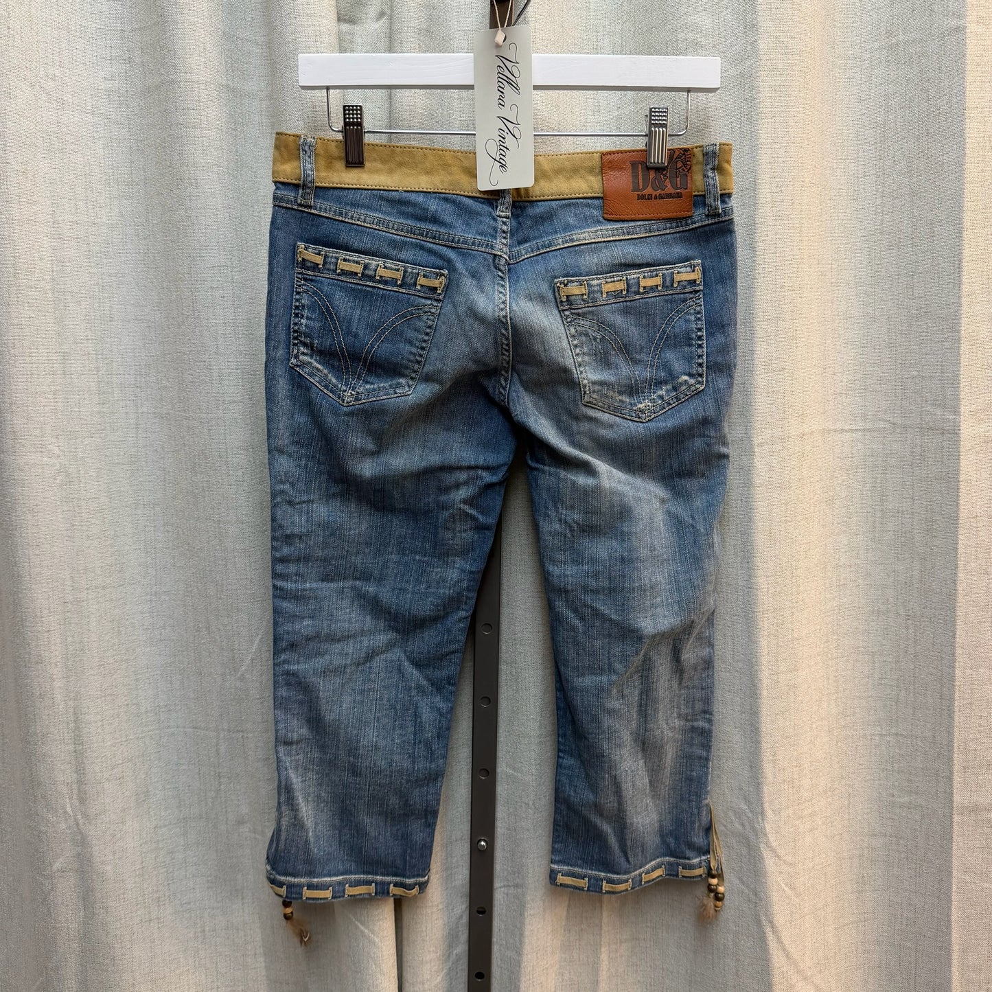 D&G Denim Jacket + Capri Set with Suede Accents (2000s)