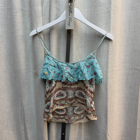 Blumarine 100% Silk Pastel Floral Top S/S 2005