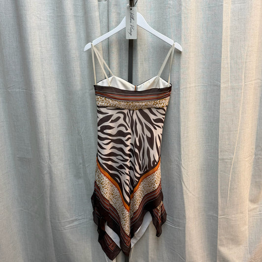 100% Silk Zebra & Cheetah Print Bandana Dress