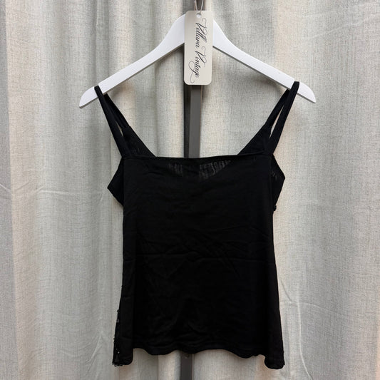 Black Cami w/ Silver Sequins & Beading