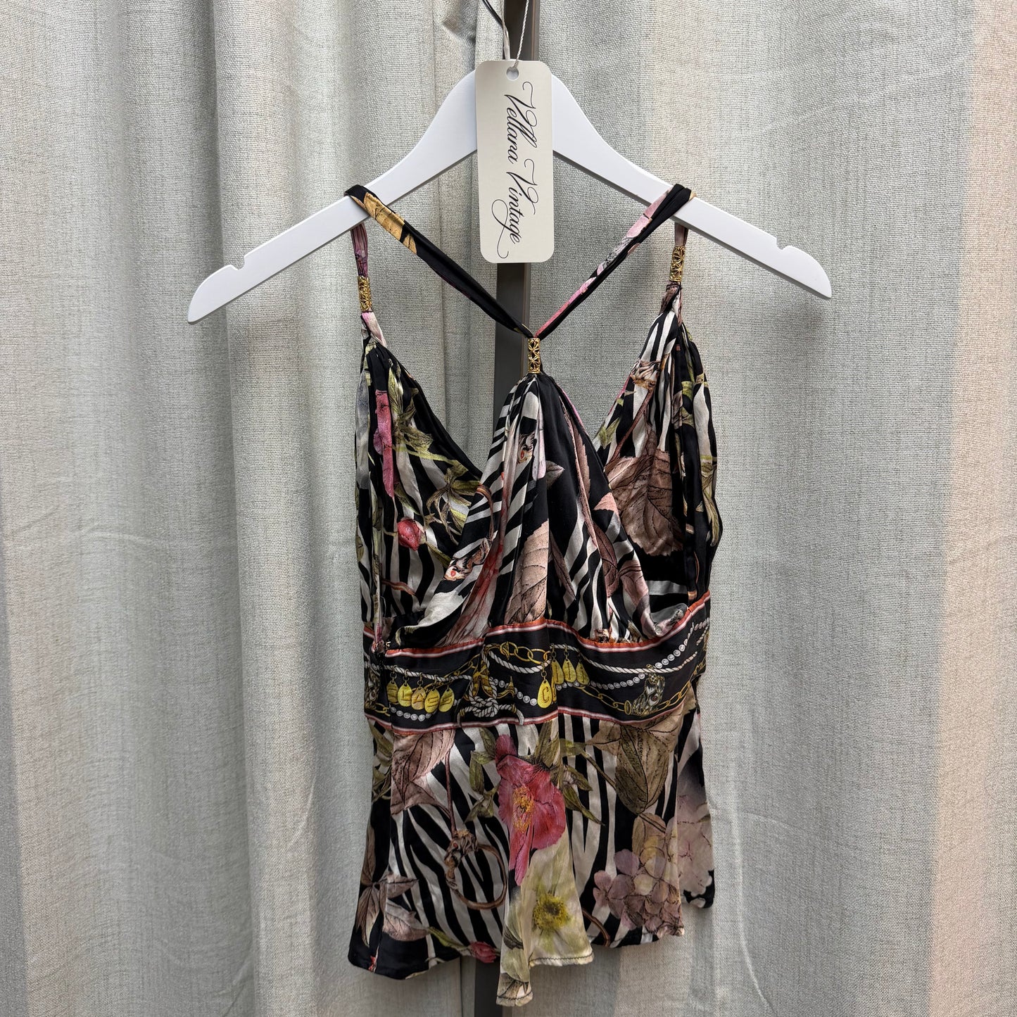 Class by Roberto Cavalli Floral Print 100% Silk Top