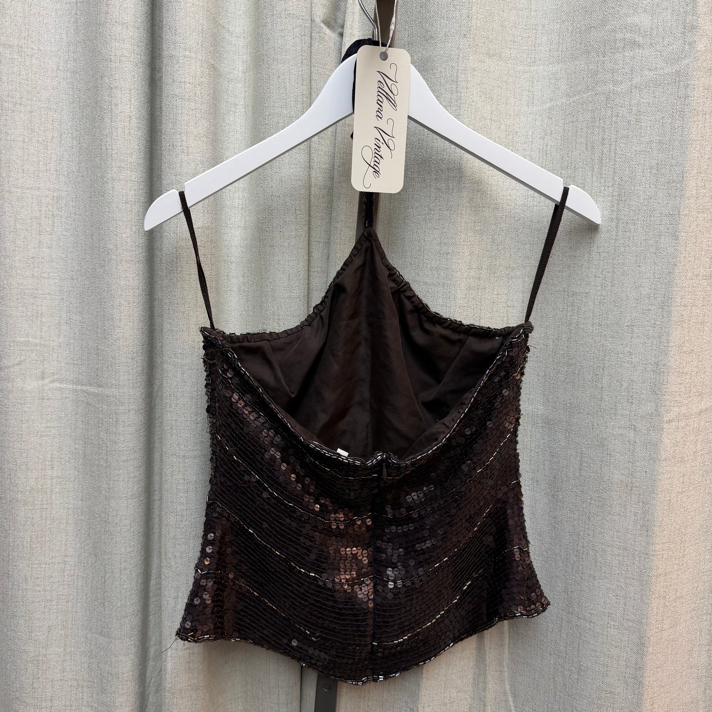 Deep Purple Beaded Halter Top
