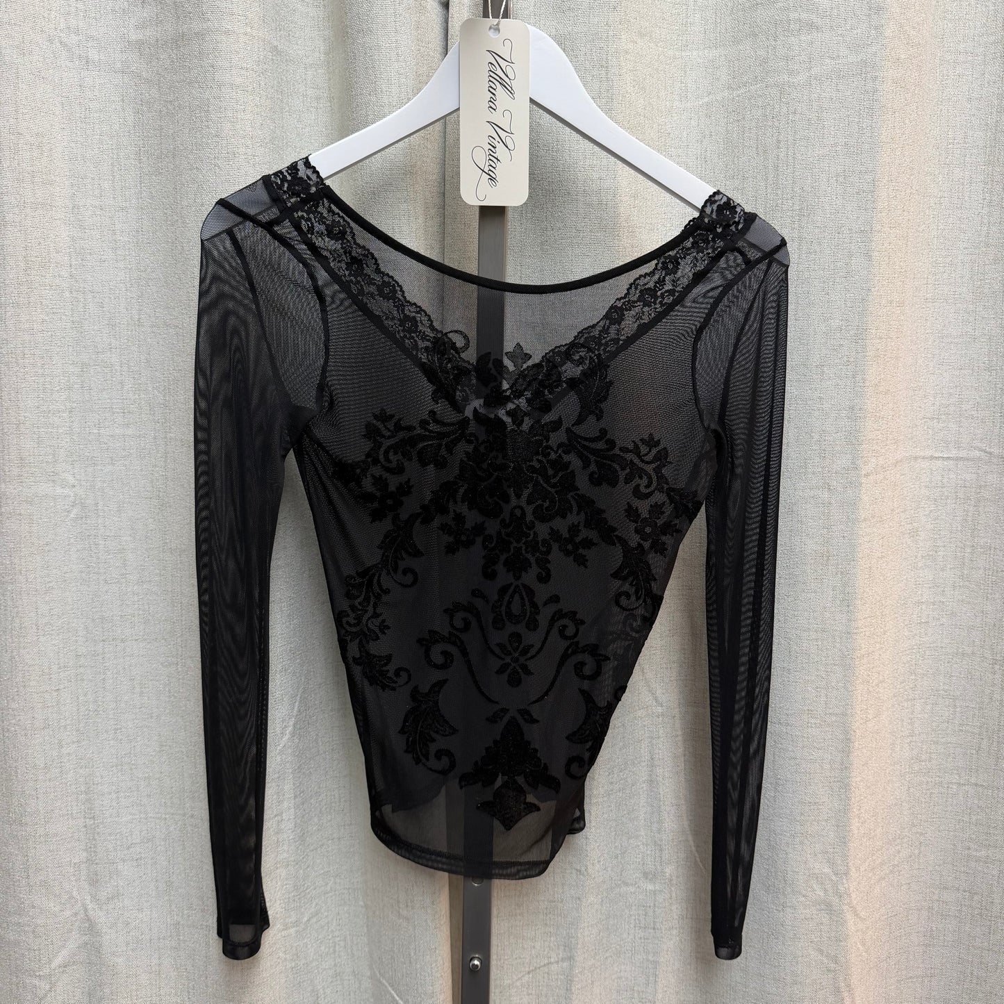 Black Morgan De Toi Mesh Pattern Top