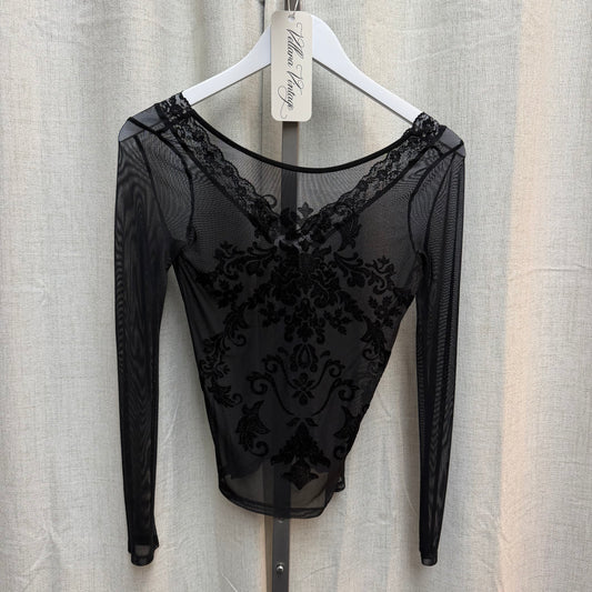 Black Morgan De Toi Mesh Pattern Top