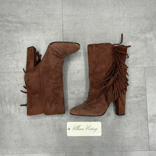 Giuseppe Zanotti Brown Suede Fringe Boots