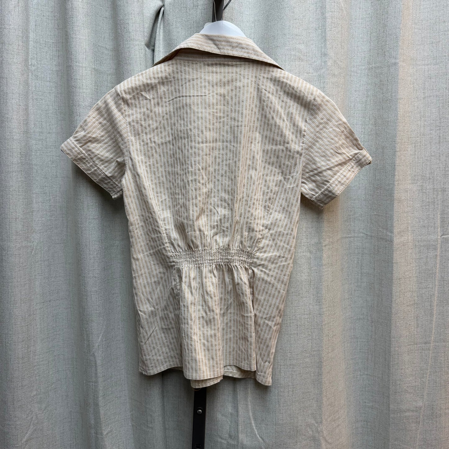 Morgan de Toi Striped Beige Lace-up Shirt