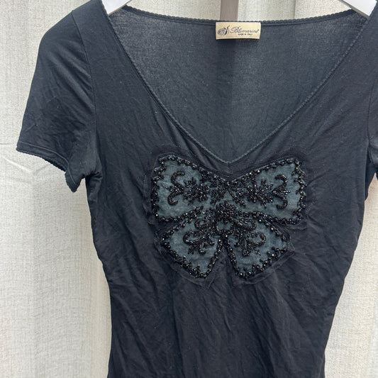 Y2K Blumarine V-neck with Beaded Bow