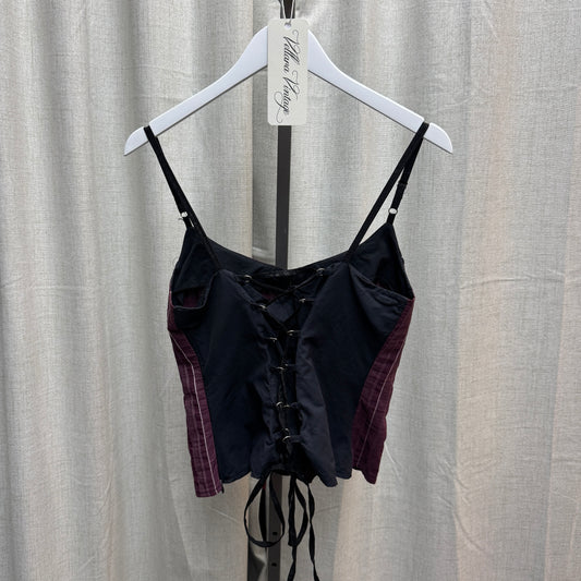 Plum Abstract Corset-Style Tank Top