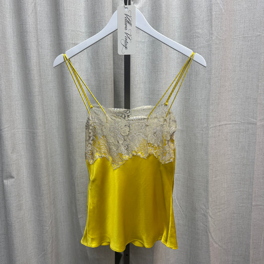 Dolce & Gabbana Yellow Silk Lace Tank Top