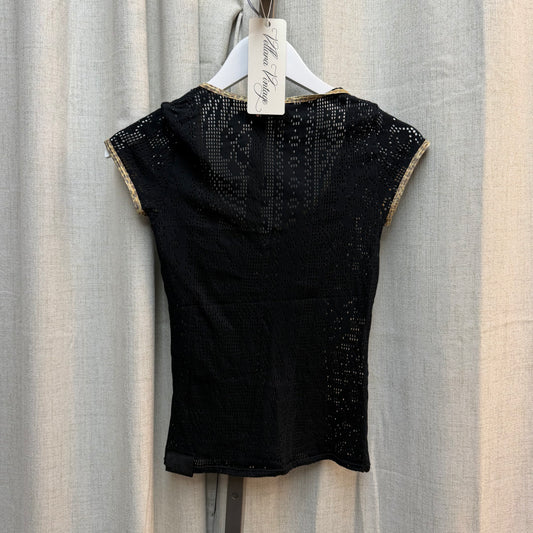 Just Cavalli Underwear Black & Floral Crochet Top