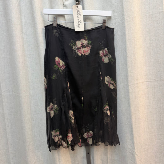 Blu Charme Black Floral Matching Silk Set