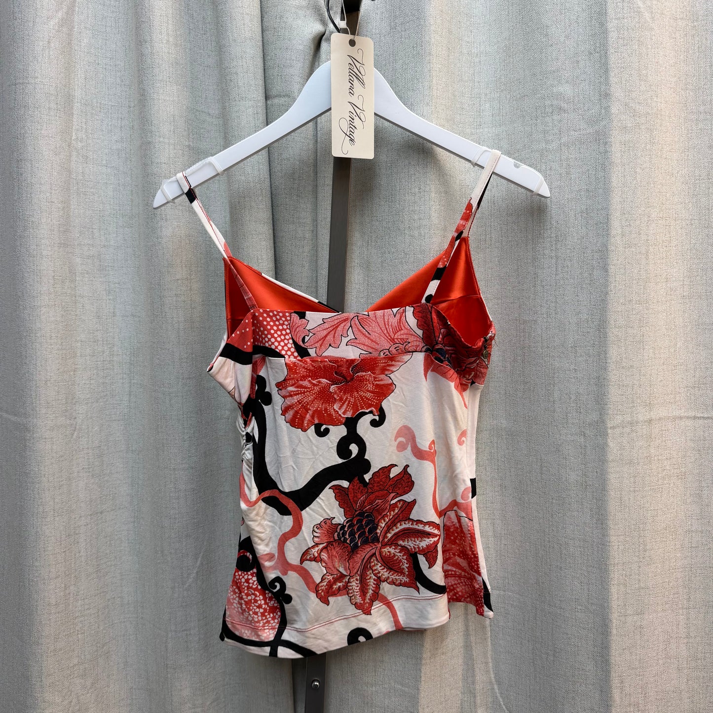 Just Cavalli Red Hibiscus Print Top