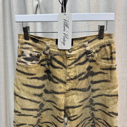 Roberto Cavalli Animal-Print Straight Leg Pants