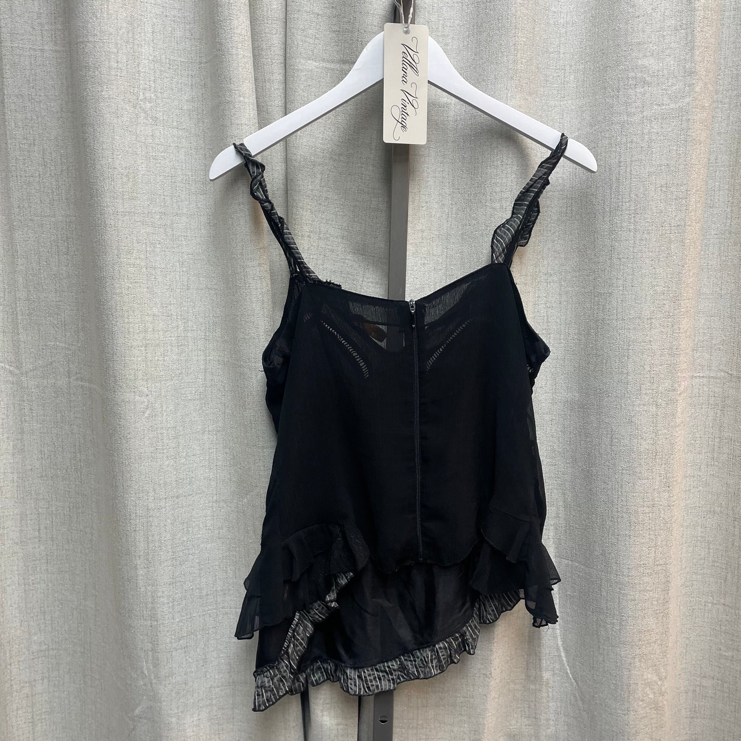 Rinascimento Button Asymmetric Black Tank Top
