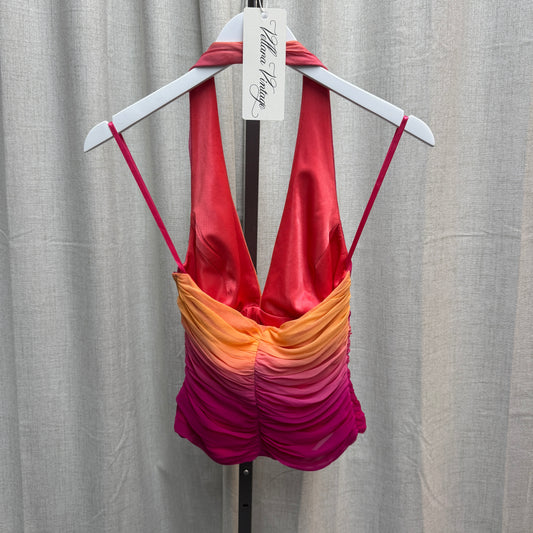 Caché Sunset Silk Ruched Halter Top